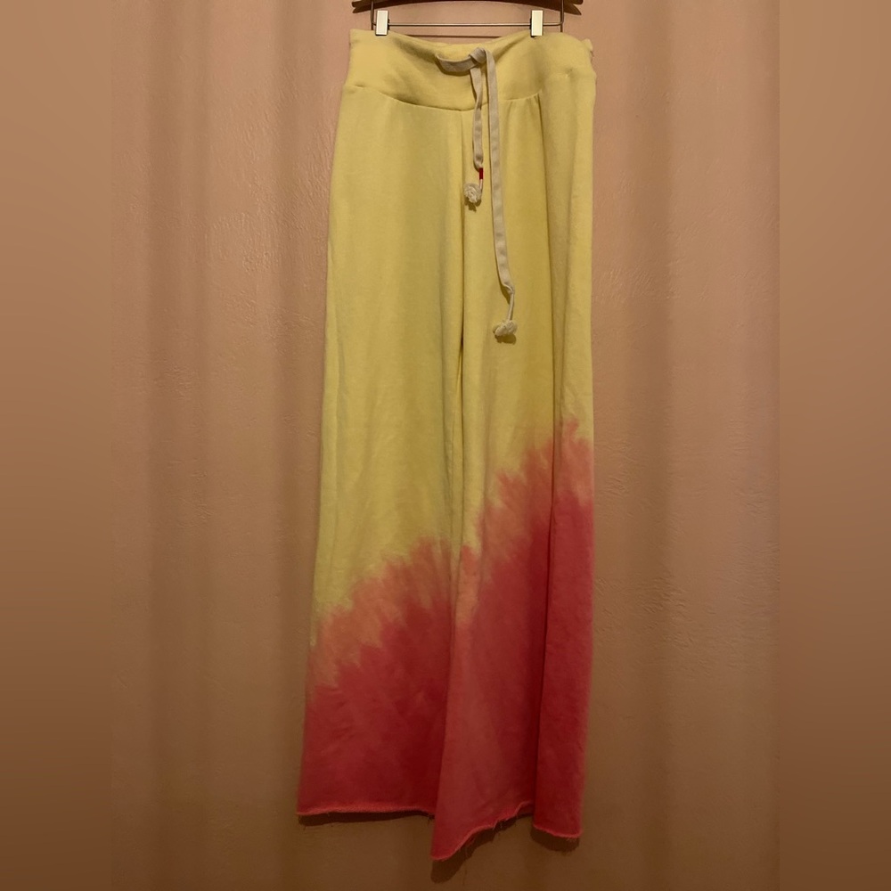 Wildfox Soft Tie-dye Yellow  pants